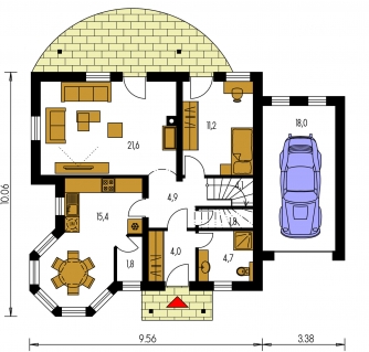 Mirror image | Floor plan of ground floor - KLASSIK 141